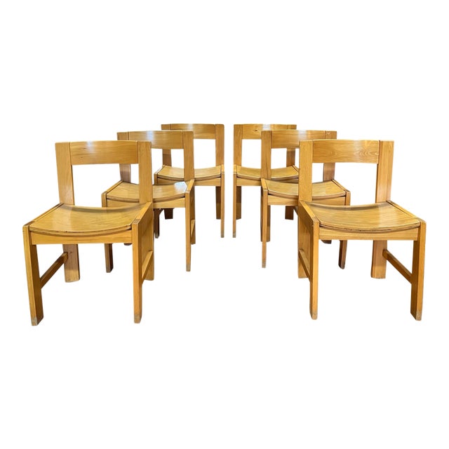 Vintage Thonet Maple Saddle Seat Chair’s - Set of 8 For Sale