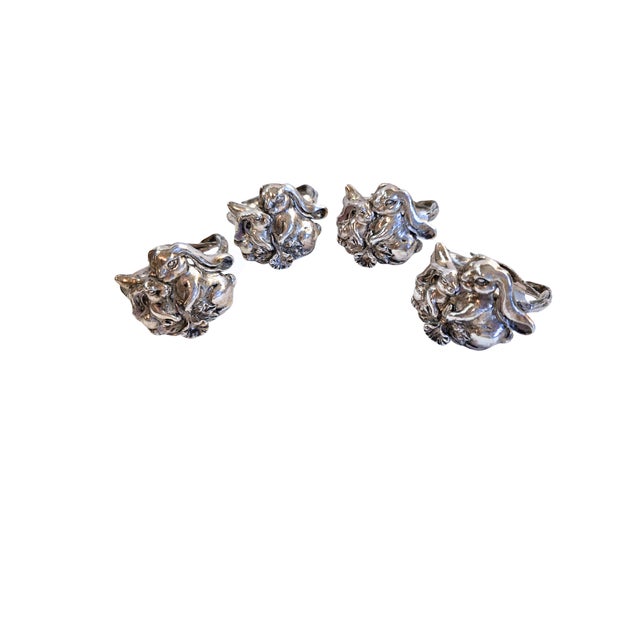 2000 - 2009 Set of 4 Arthur Court Bunny Napkin Rings With Original Box For Sale - Image 5 of 18