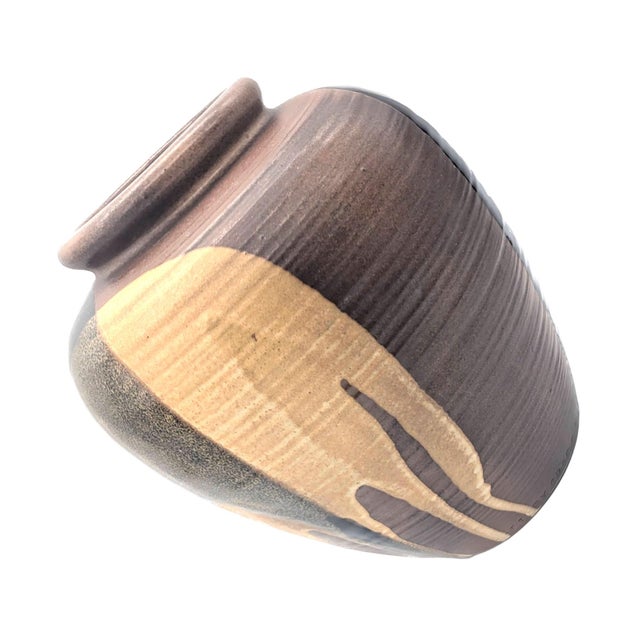 1970s 1970s Pottery Craft Glazed Stoneware Vase For Sale - Image 5 of 11