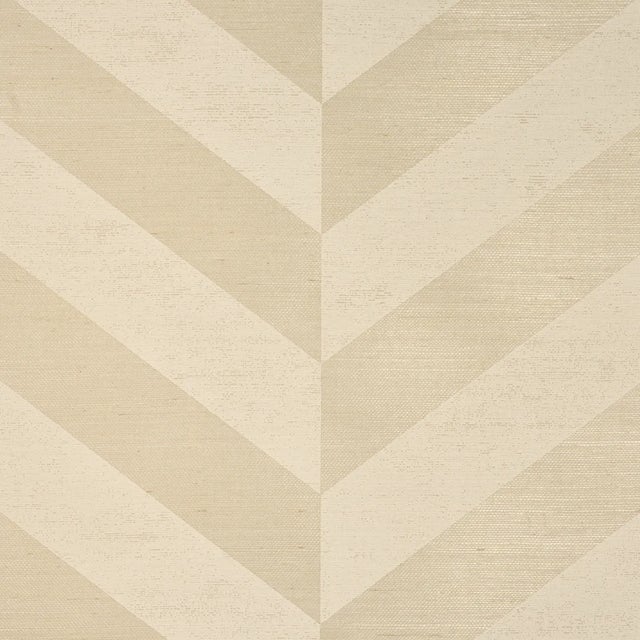 Contemporary SAMPLE - Schumacher Staggered Chevron Sisal Wallpaper In Ivory For Sale - Image 3 of 6