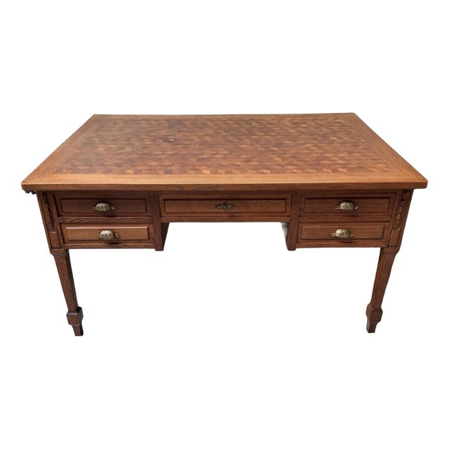 Antique Art Nouveau Double-Sided Desk, 1915 For Sale