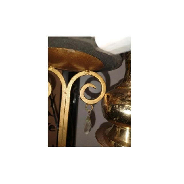 Metal Spanish Revival Iron Candelabra With Scrolls and 5 Thick Spaces: Heavy Fireplace Candle Holder for Soft, Elegant Rustic Lighting / Chandelier For Sale - Image 7 of 8