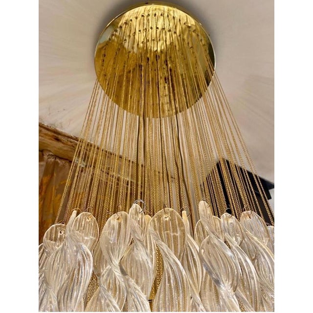 Murano Glass Eclipse Cascade Chandelier from Mazzega, 1970 For Sale - Image 3 of 7