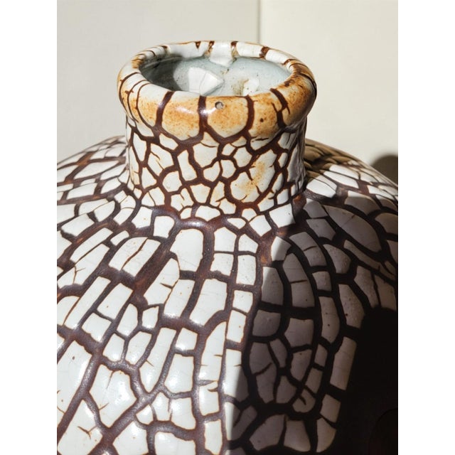 Art Deco Stoneware Vase with Snakeskin Pattern by Léon Pointu, 1930s For Sale - Image 6 of 11
