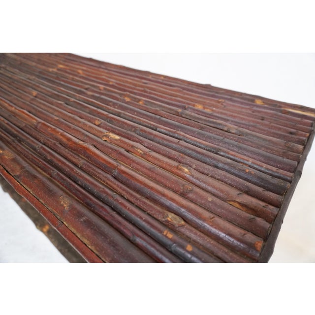 Brown Rustic Wood and Twig Console Table For Sale - Image 8 of 16