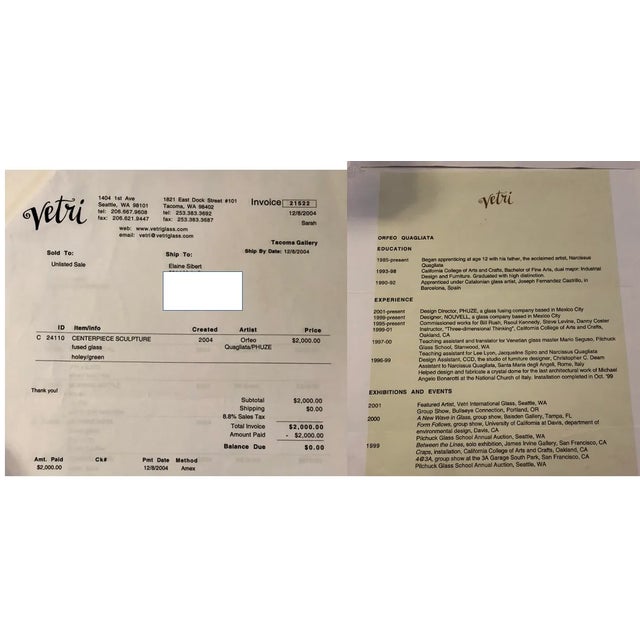 Green Fused Glass Centerpiece Sculpture, Vetri, Seattle 2004 For Sale - Image 10 of 10