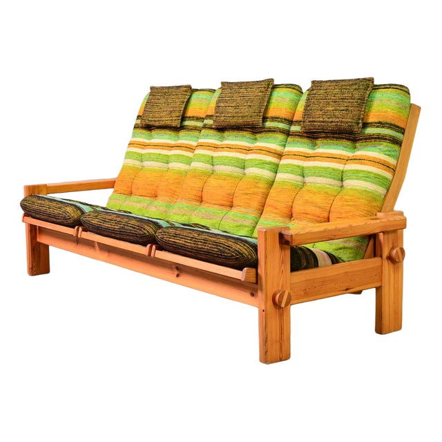 Three-Seater Dymling Sofa in Pinewood by Yngve Ekström for Swedese, 1970s For Sale