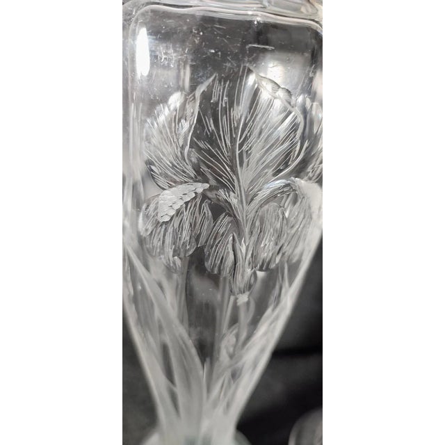 1930s Art Nouveau Cut Glass Vases, Spain, 1930s, Set of 2 For Sale - Image 5 of 9