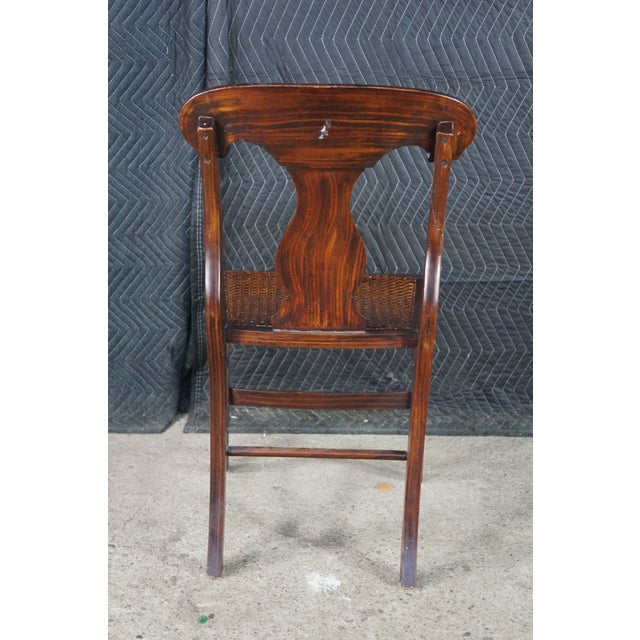 Antique 19th Century American Federal Hitchcock Style Stenciled Cane Side Chair For Sale - Image 9 of 18