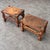 Spanish Medieval-Style Wood and Leather Ottomans, 1920s Set of 2 For Sale - Image 6 of 8