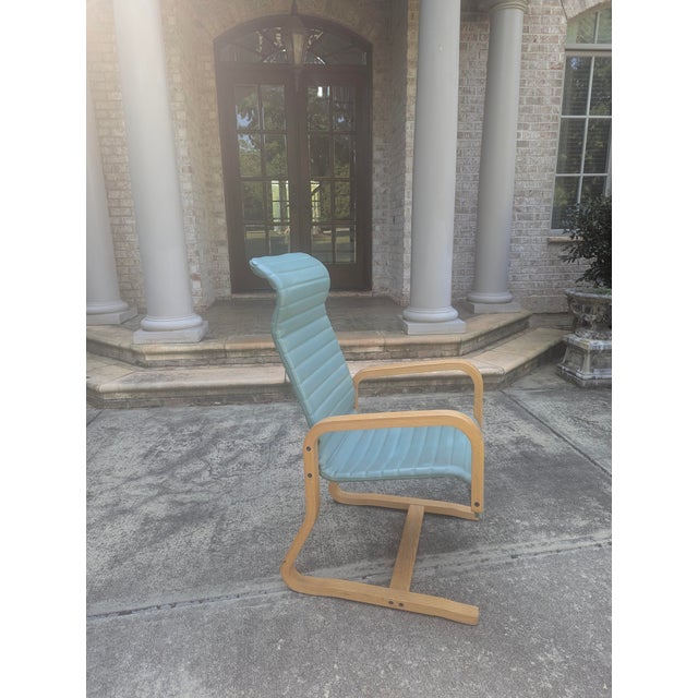 Mid Century Modern Thonet Bentwood Vinyl Cantilever Arm Chair For Sale - Image 12 of 15