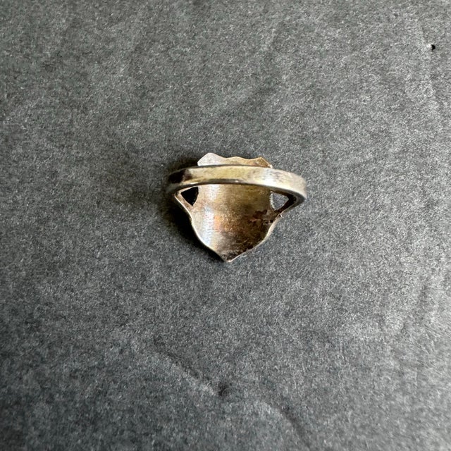 Metal Vintage Scottish Rampant Lion Signet Ring Celtic Sterling Silver Shield Size 6 For Sale - Image 7 of 12