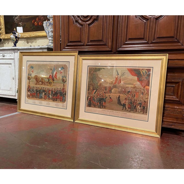 Set of Two Early 20th Century French Revolution Prints in Custom Frames For Sale - Image 10 of 12