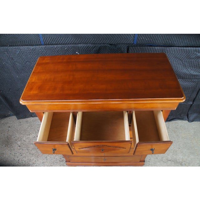 Vintage Lexington French Louis Philippe Style Cherry Finished Tallboy Dresser For Sale - Image 11 of 17