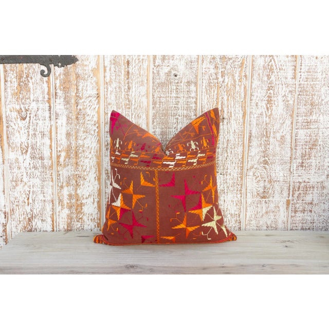 Avika Antique Indian Folk Pillow For Sale - Image 10 of 10