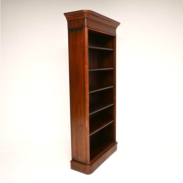Antique Victorian Open Bookcase, 1860 For Sale - Image 3 of 9