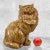 Mid-Century Large Porcelain Long-Haired Brown Cat Sculpture, c. Mid 20th Century - Pairs Nicely with Many Mid-Century...