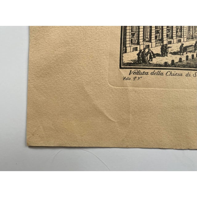 Late 19th Century Antique Engraving Pio Panfili Veduta Della Chiesa Di Giacomo, Bologna, Framed For Sale - Image 11 of 12