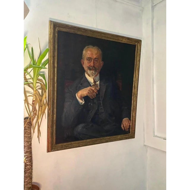 1920s Hannes Fritz-München, Grandpa, Oil on Canvas, 1927 For Sale - Image 5 of 11