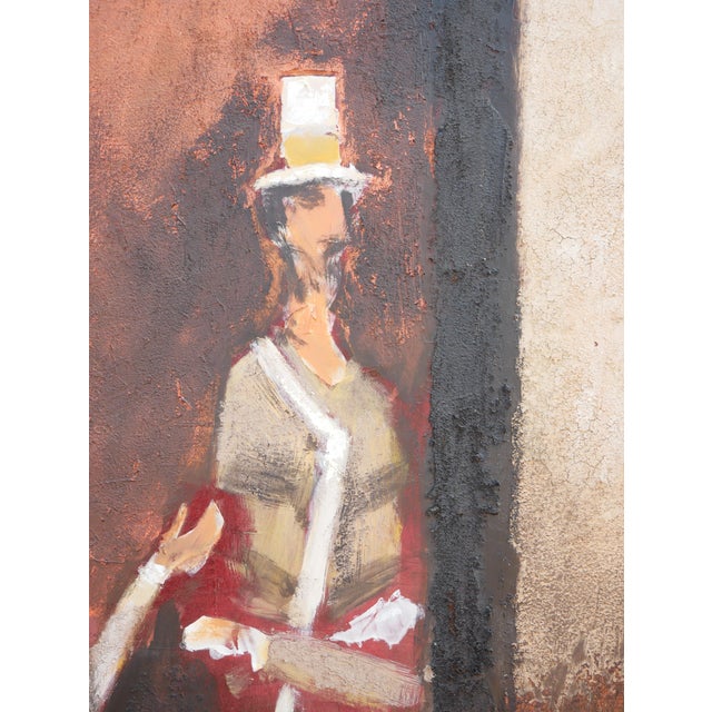 David Adickes "Three Men with Hats in an Alley" Modern Abstract Figurative Portrait Painting, 20th Century For Sale - Image 4 of 8