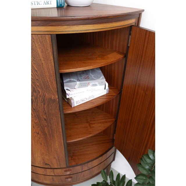 Mid-Century Modern Danish Bow Front Corner Cabinet, 1950s For Sale - Image 18 of 18