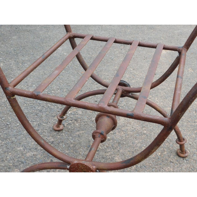 Neo-Classical Style X Base Iron Bench For Sale - Image 10 of 13