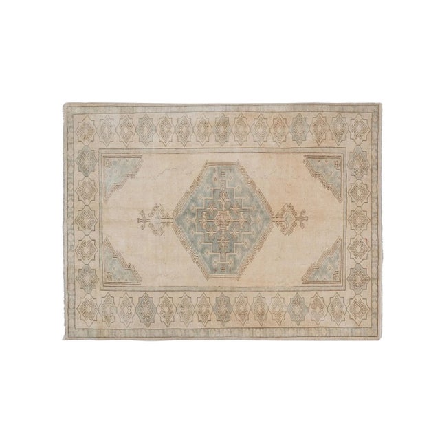 Vintage Oversize Turkish Kars Rug 6'1" X 7'10" 73.2" x 93.7" / 186 x 238 Cm Hand woven with high quality pure wool...