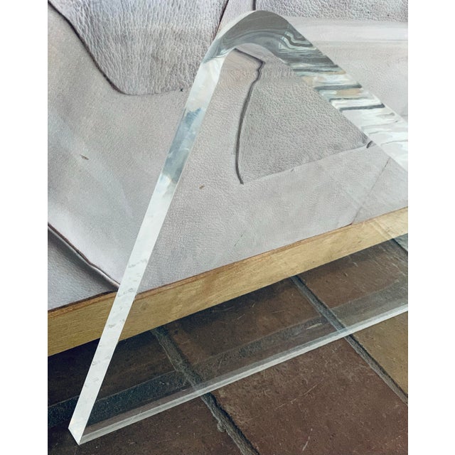 Clear Lucite Waterfall Coffee Table After Charles Hollis Jones For Sale In San Antonio - Image 6 of 11