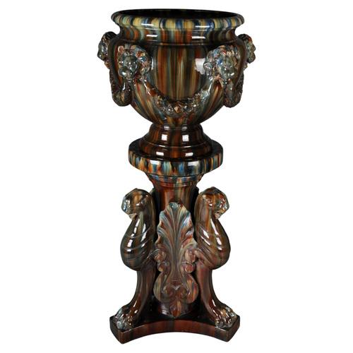 French Majolica Flower Vase by Clement Massier For Sale - Image 17 of 17