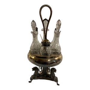 Mid 19th Century Revolving Cruet Castor Carousel With Lions