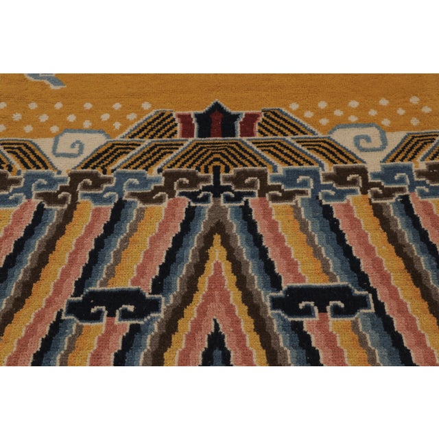 Late 18th Century Antique Chinese Ningxia Pillar Runner With Imperial Dragon & Lions - Rug & Kilim For Sale - Image 5 of 10