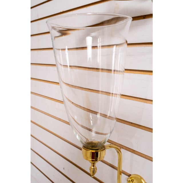 Brass Colonial Style Brass Wall Hanging Candlestick For Sale - Image 8 of 13