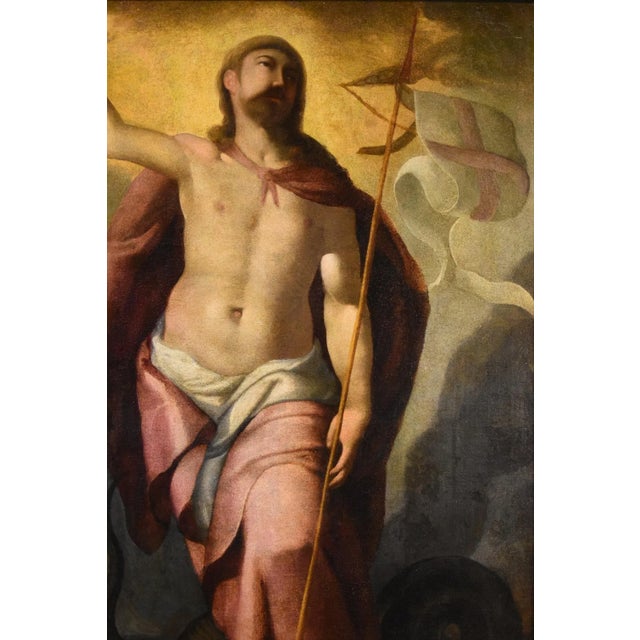 17th Century Follower of Tiziano Vecellio, Resurrection of Christ, 1600, Oil on Canvas For Sale - Image 5 of 12