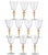 Vintage Murano Glass Large Wine Glasses, Peach and Gold-Leaf Ribbed Stems, Set of Ten For Sale In Philadelphia - Image 6 of 8