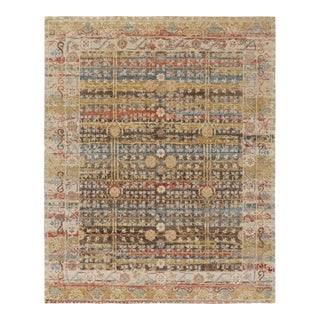 Rug & Kilim’s Block Print Runner Rug with Colorful Geometric Floral Patterns - 3x12 For Sale