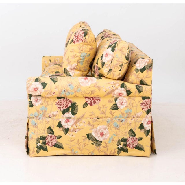 Yellow Floral Pattern Upholstered Sleeper Sofa For Sale In New York - Image 6 of 14