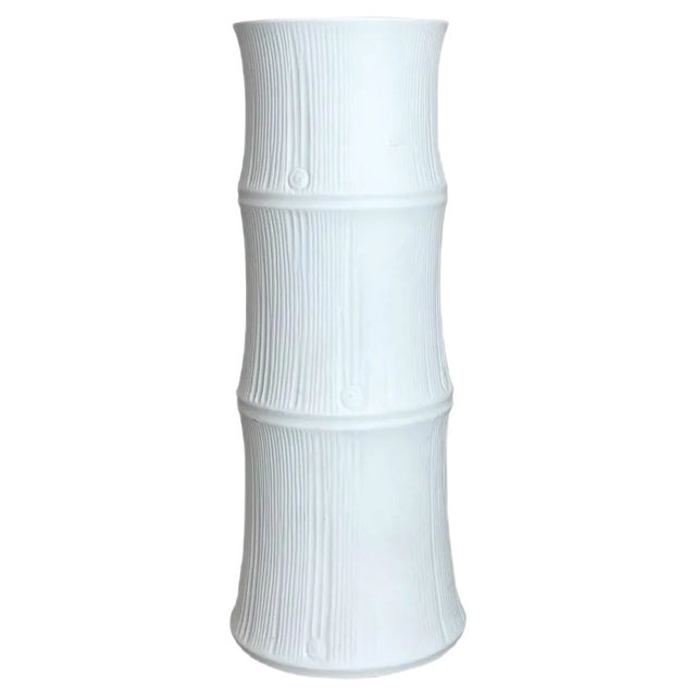 Porcelain & Bamboo Op Art Vase by Heinrich Fuchs for Hutschenreuther, Germany, 1970s For Sale
