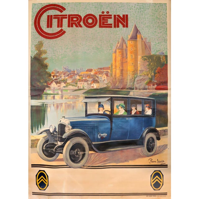 Textile 1925 Vintage French Car Poster, Citroen (2 Sheet Poster) For Sale - Image 7 of 7