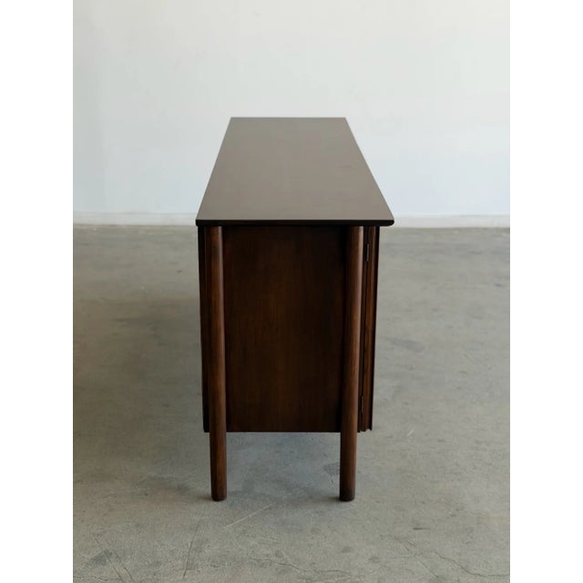 1960s Floating Walnut Dresser With Caned Doors For Sale - Image 4 of 11