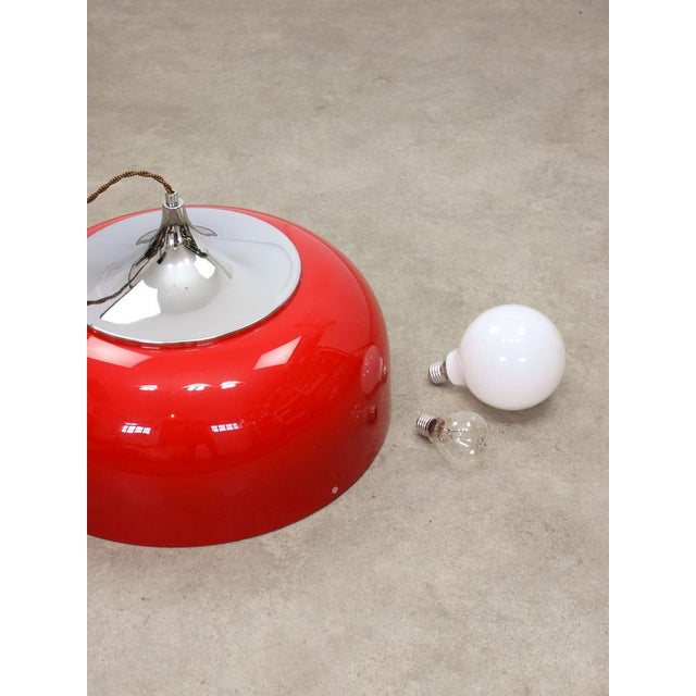 Big Space Age Red Pendant Lamp from Guzzini, 1960s For Sale - Image 17 of 18