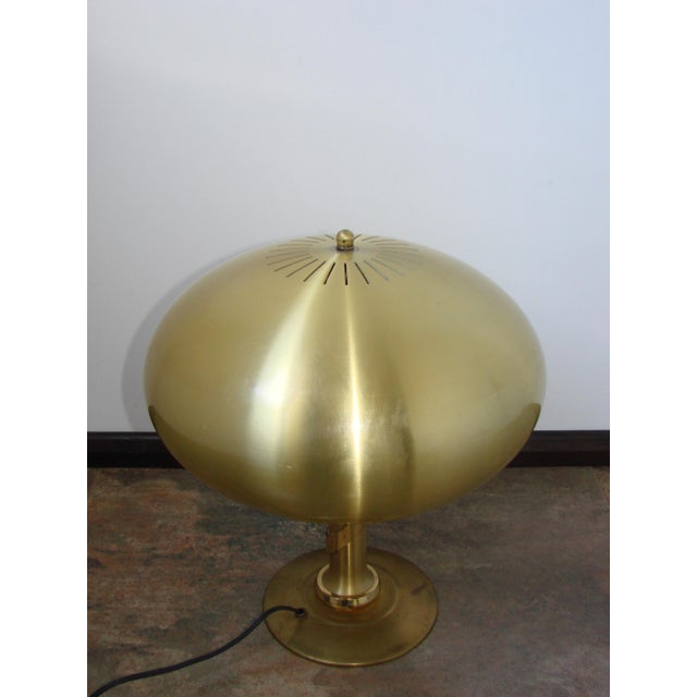 Metal Gilt Brass Mushroom Table Lamp, 1970s For Sale - Image 7 of 9