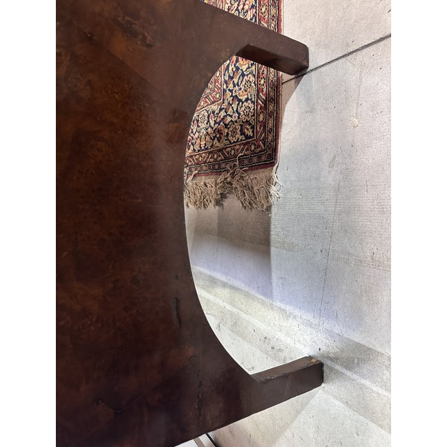 Armchair in Walnut and Leather, 1920s For Sale - Image 3 of 15