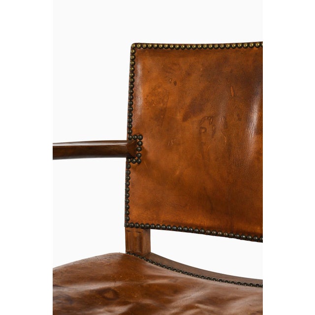 Kaare Klint Armchair in Cuban Mahogany and Niger Leather attributed to Kaare Klint, 1930s For Sale - Image 4 of 8