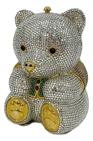1980s Judith Leiber Swarovski Crystal Spencer Bear Minaudiere