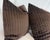 Transitional Pinstripe Velvet in Dark Brown/Beige 22" Pillows-a Pair For Sale - Image 3 of 3