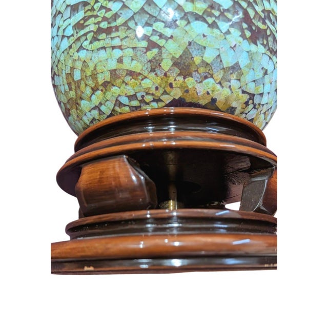 The Marbro Lamp Company Vintage Crackle Finish Style Table Lamp For Sale - Image 4 of 5