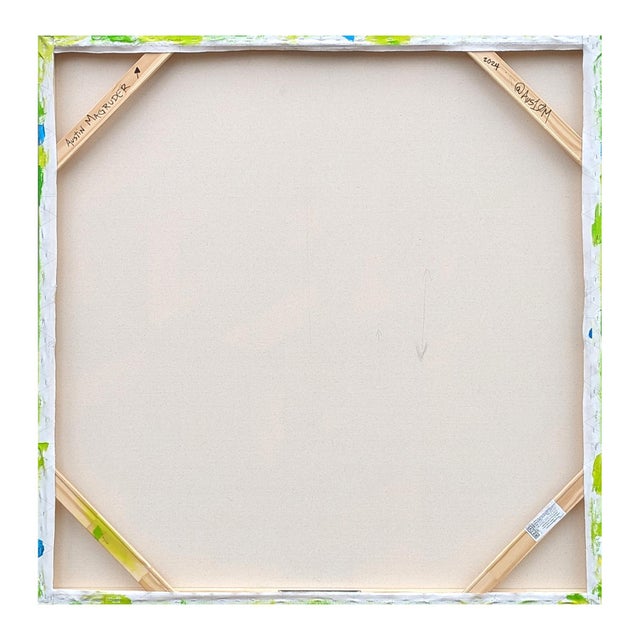 Austin Magruder Contemporary Lime Green & Blue Colorful Tessellated Geometric Abstract Painting, 2024 For Sale - Image 9 of 9