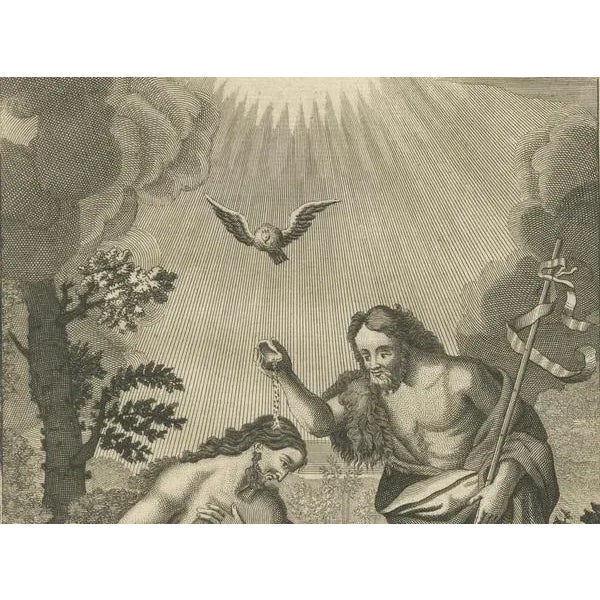 E. Smith & Rooker, Biblical Illustrations: Adoration, Flight to Egypt & Christ's Baptism, 1735, Prints, Set of 3 For Sale - Image 6 of 10