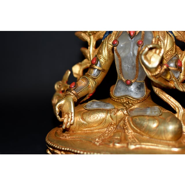 Rock Crystal White Tara Gilt Bronze Tibetan Authenticity Seal For Sale - Image 15 of 18