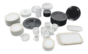 Tapio Wirkkala for Rosenthal Noire Porcelain Dinnerware - Set of 80